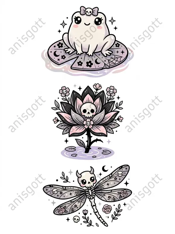 Gothic Cute Spring Kawaii Clipart Sets