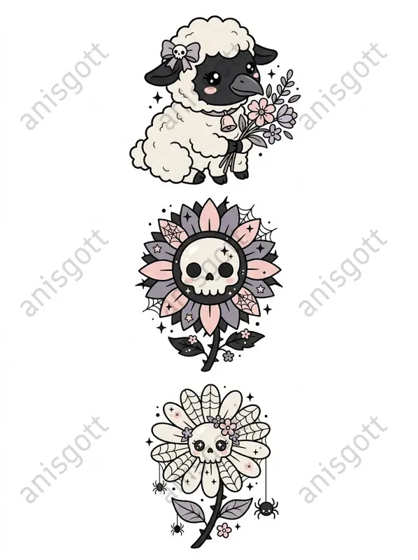 Gothic Cute Spring Kawaii Clipart Sets