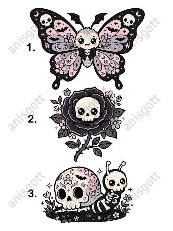 Gothic Cute Spring Kawaii Clipart Sets