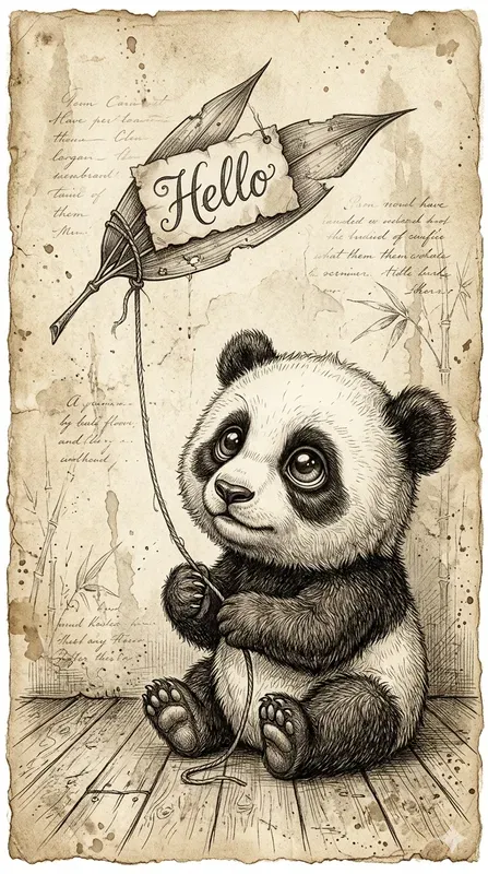 Vintage Bigeyed Animal Sketch Art