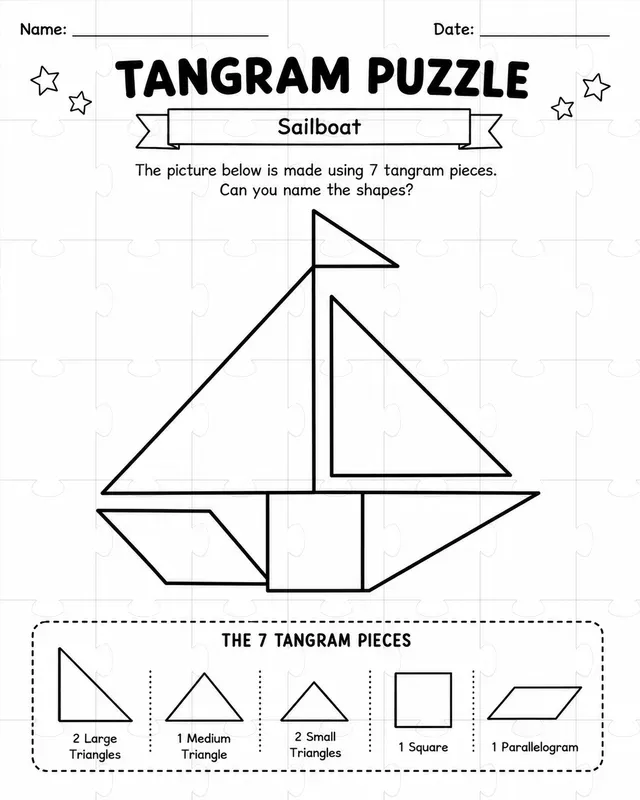 Tangram Worksheet Generator
