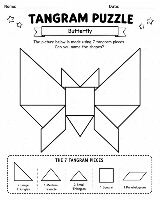 Tangram Worksheet Generator