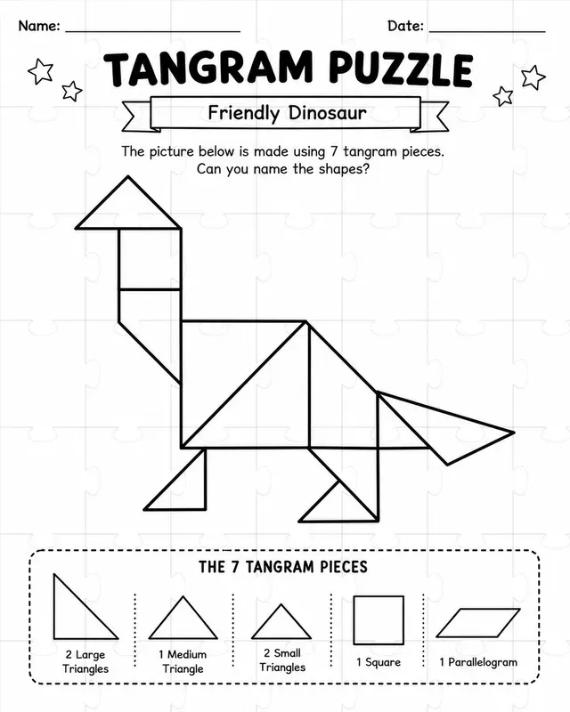 Tangram Worksheet Generator