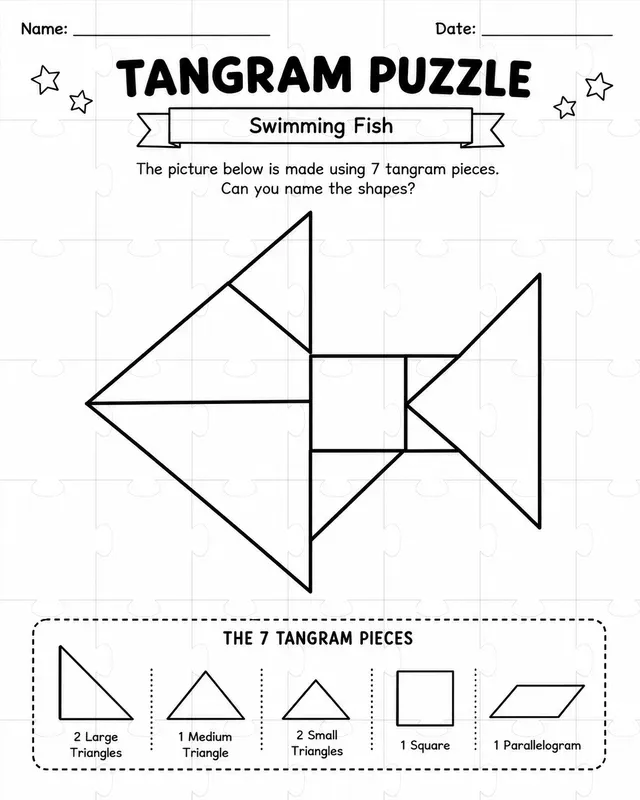 Tangram Worksheet Generator