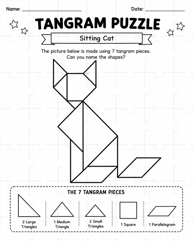 Tangram Worksheet Generator
