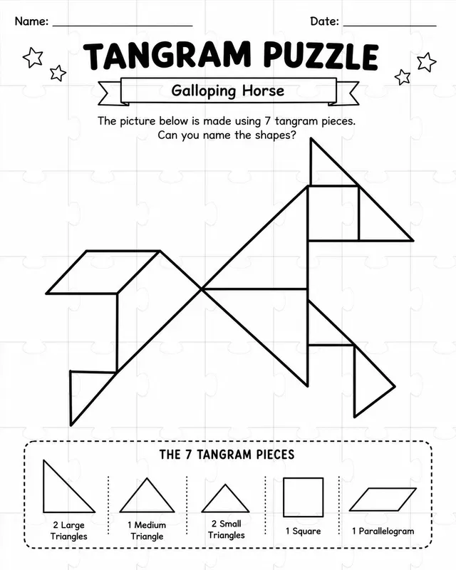 Tangram Worksheet Generator