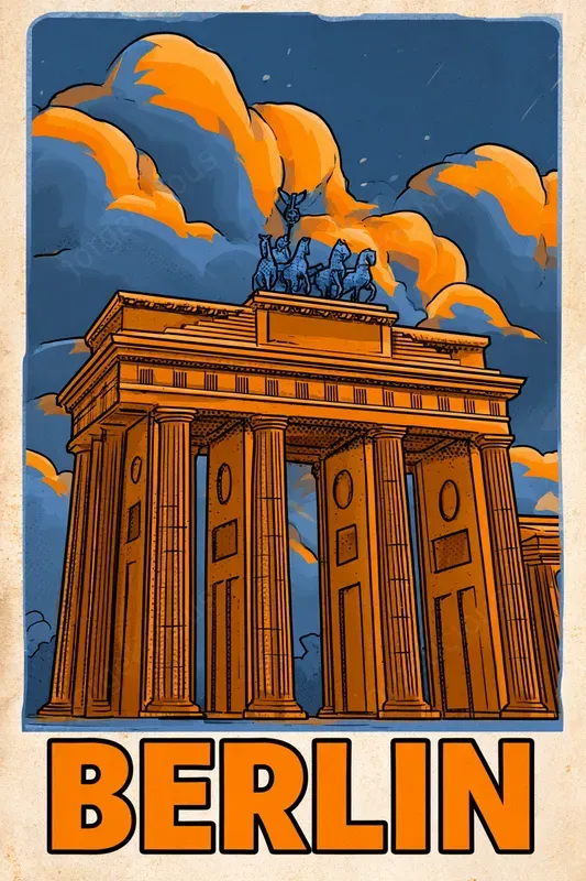 Retro Comic City Travel Posters