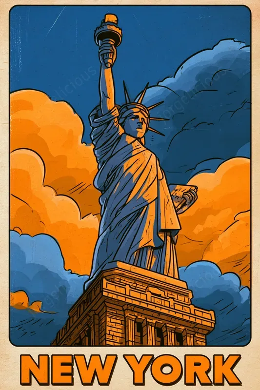 Retro Comic City Travel Posters