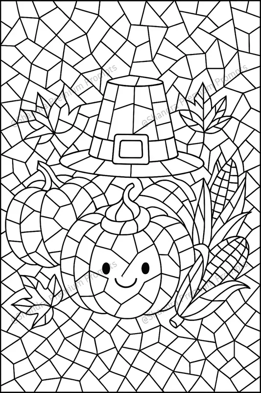 Mosaic Style Thanksgiving Day Colorings