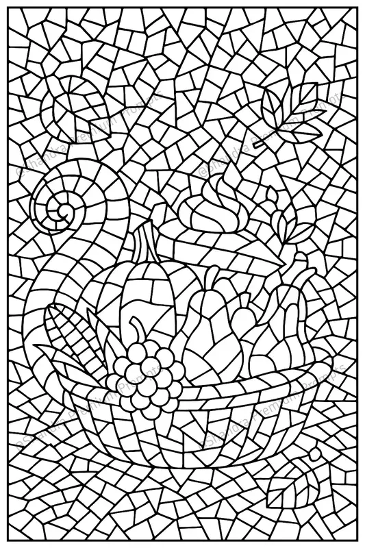 Mosaic Style Thanksgiving Day Colorings