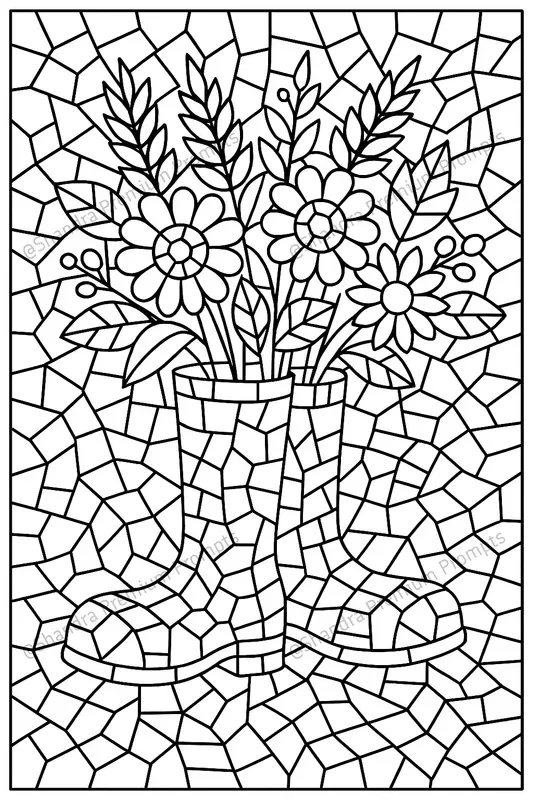 Mosaic Style Thanksgiving Day Colorings