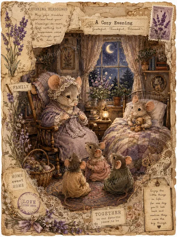 Cozy Mice Family Junk Journal Pages