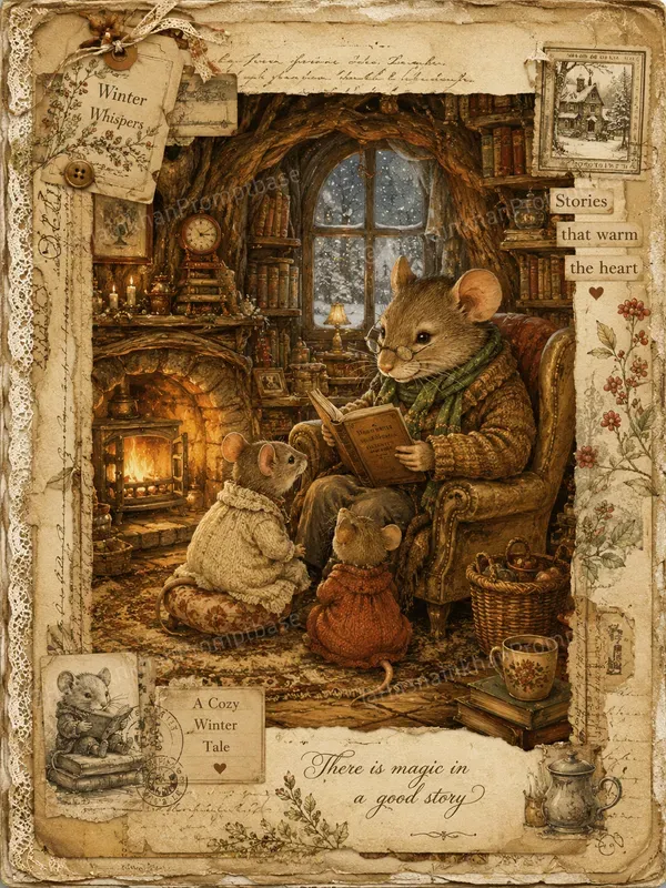 Cozy Mice Family Junk Journal Pages