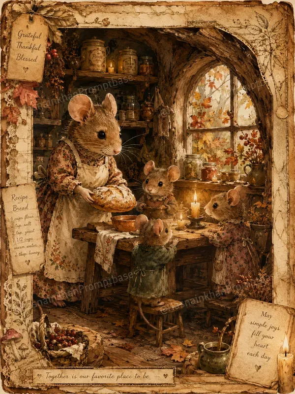 Cozy Mice Family Junk Journal Pages