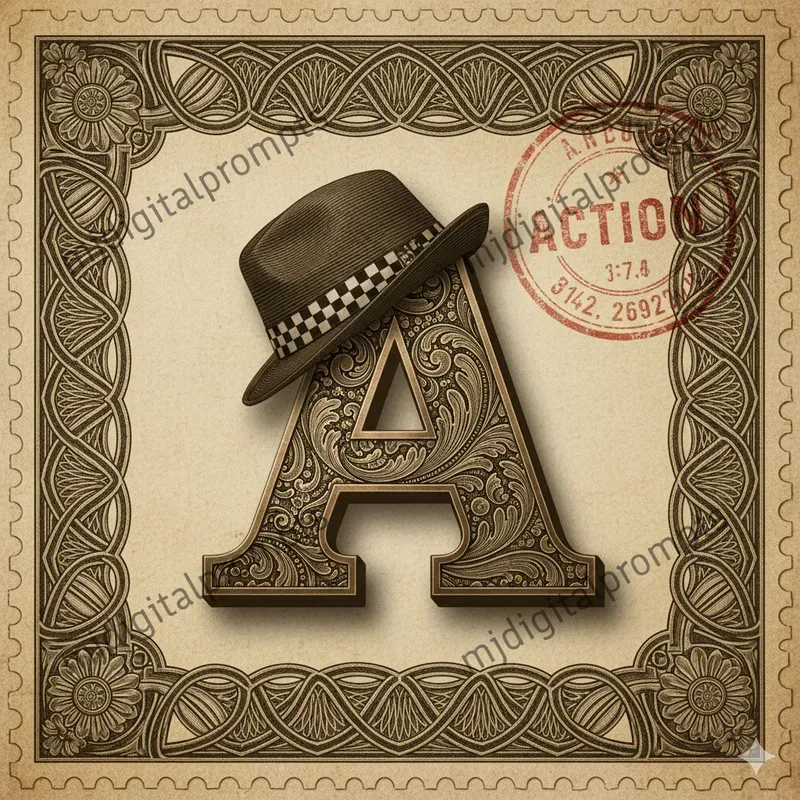 Vintage Postage Stamp Letter Art