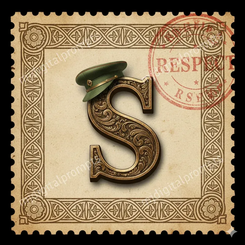 Vintage Postage Stamp Letter Art
