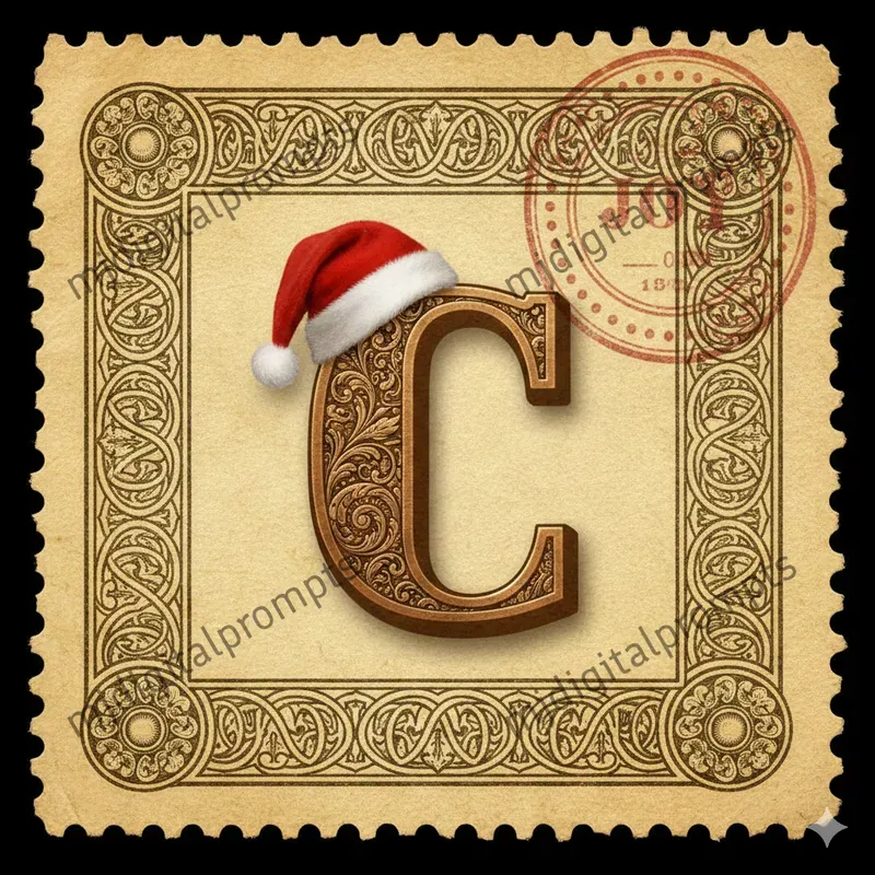Vintage Postage Stamp Letter Art