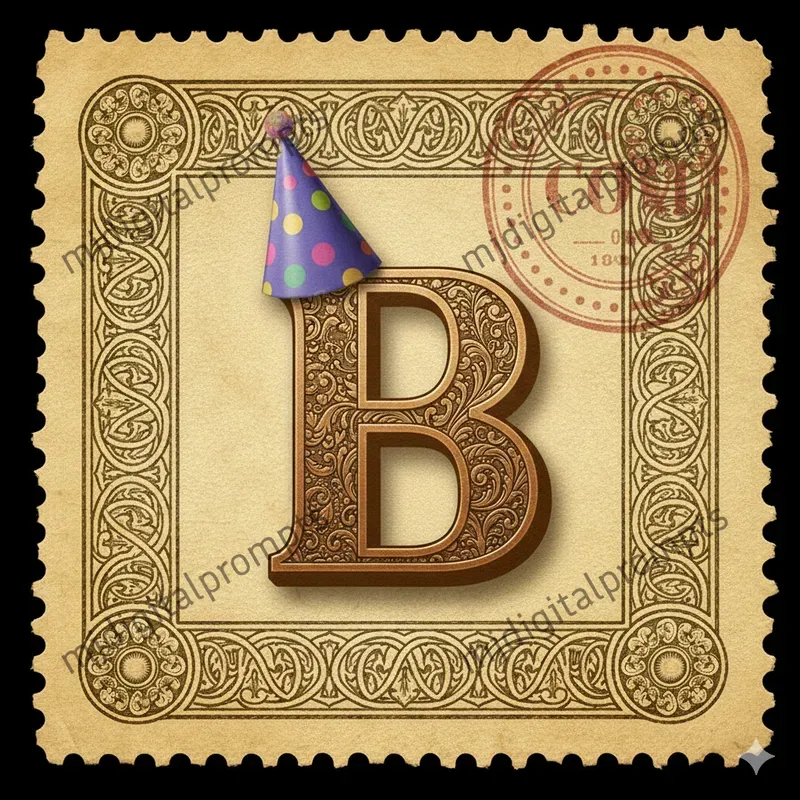 Vintage Postage Stamp Letter Art