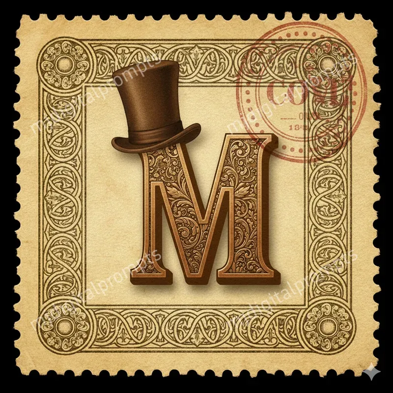 Vintage Postage Stamp Letter Art