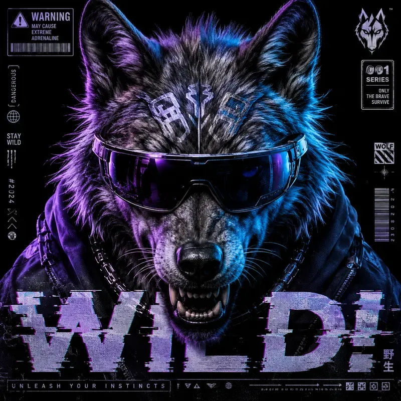 Neon Mood Animal Streetwear Posters