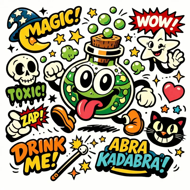 Retro Popart Mascot Sticker Sheets