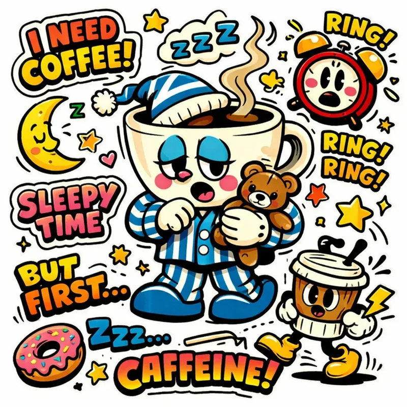 Retro Popart Mascot Sticker Sheets