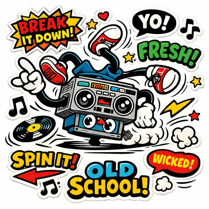 Retro Popart Mascot Sticker Sheets