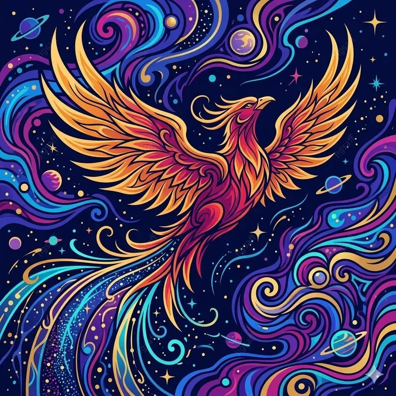 Cosmic Fire Divinity Vector Illustrations