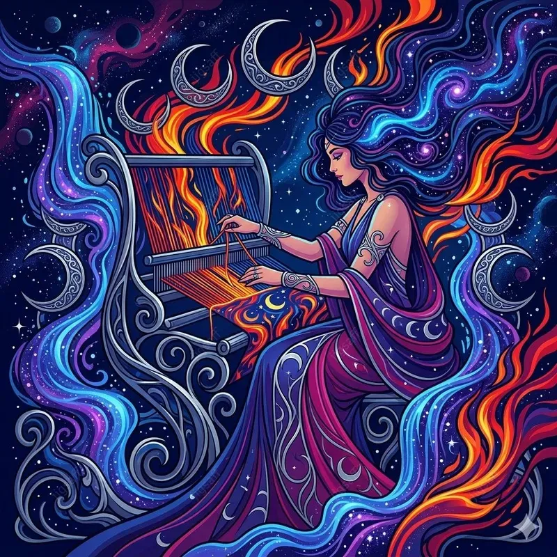 Cosmic Fire Divinity Vector Illustrations