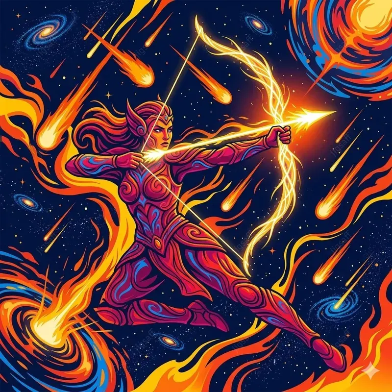 Cosmic Fire Divinity Vector Illustrations