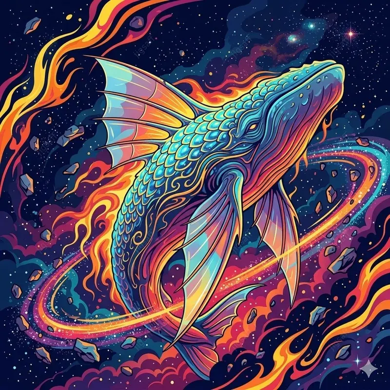 Cosmic Fire Divinity Vector Illustrations