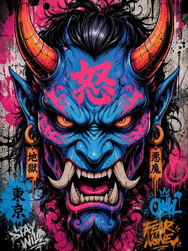 Vibrant Urban Graffiti Street Art Mascots