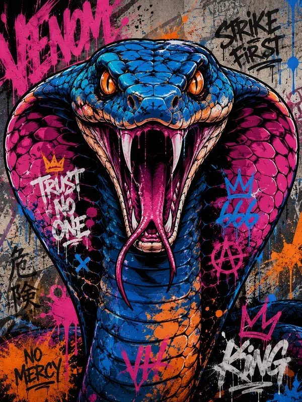 Vibrant Urban Graffiti Street Art Mascots