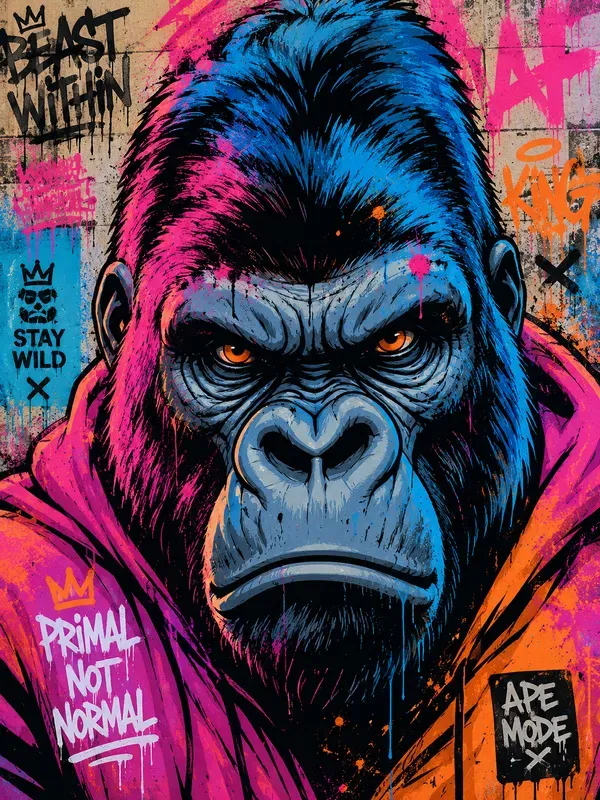 Vibrant Urban Graffiti Street Art Mascots