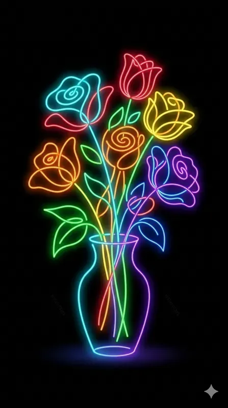 Neon Line Art Minimal Glows