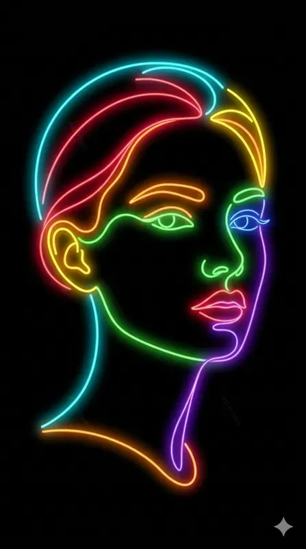 Neon Line Art Minimal Glows