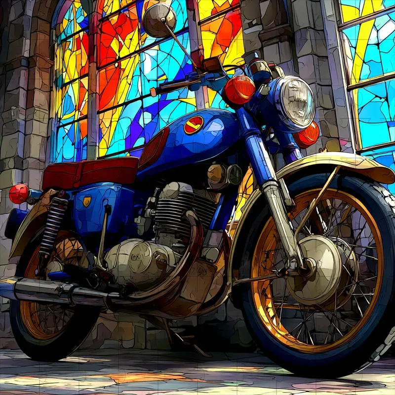 Stained Glass Anime Mosaic Illustrations