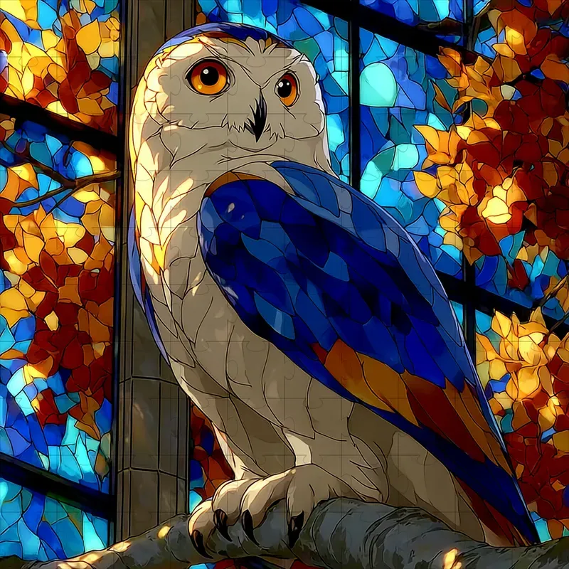 Stained Glass Anime Mosaic Illustrations