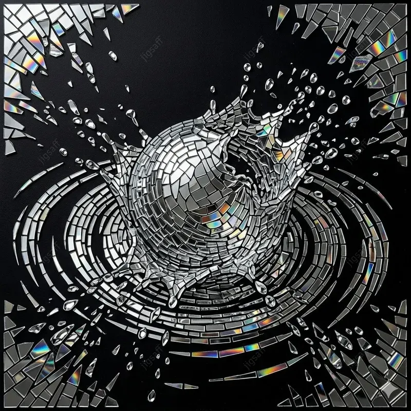Mirrored Micromosaic Liquid Splashes