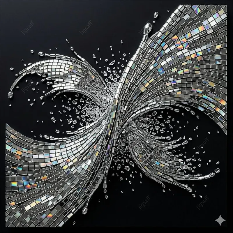 Mirrored Micromosaic Liquid Splashes
