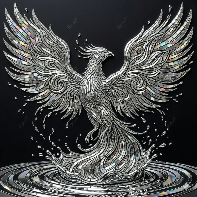 Mirrored Micromosaic Liquid Splashes