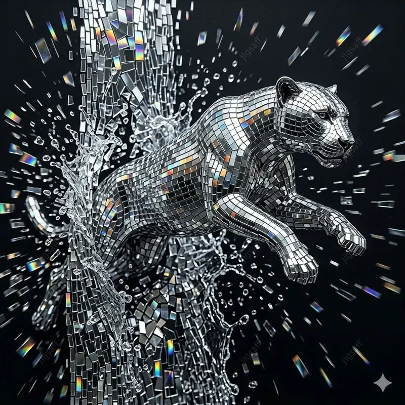 Mirrored Micromosaic Liquid Splashes