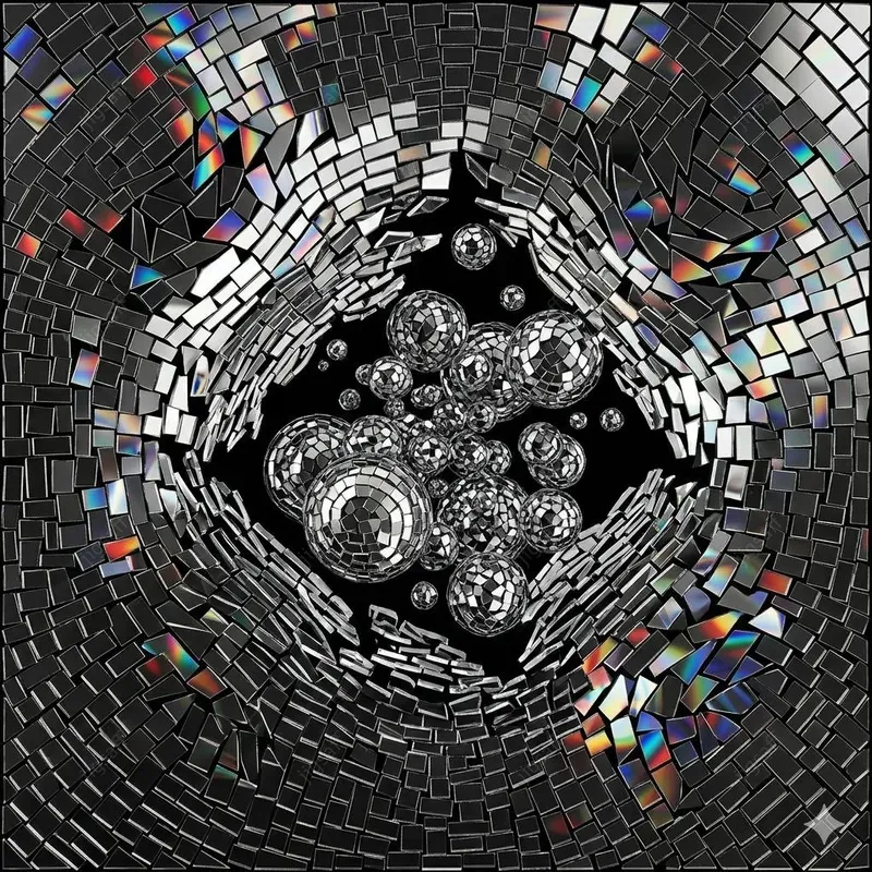 Mirrored Micromosaic Liquid Splashes