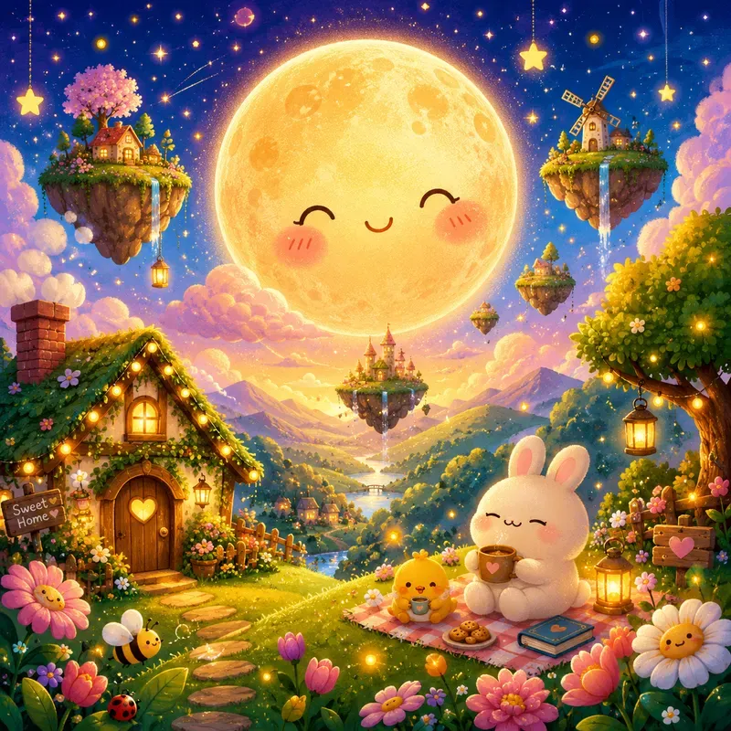 Kawaii Nature Storybook Scenes