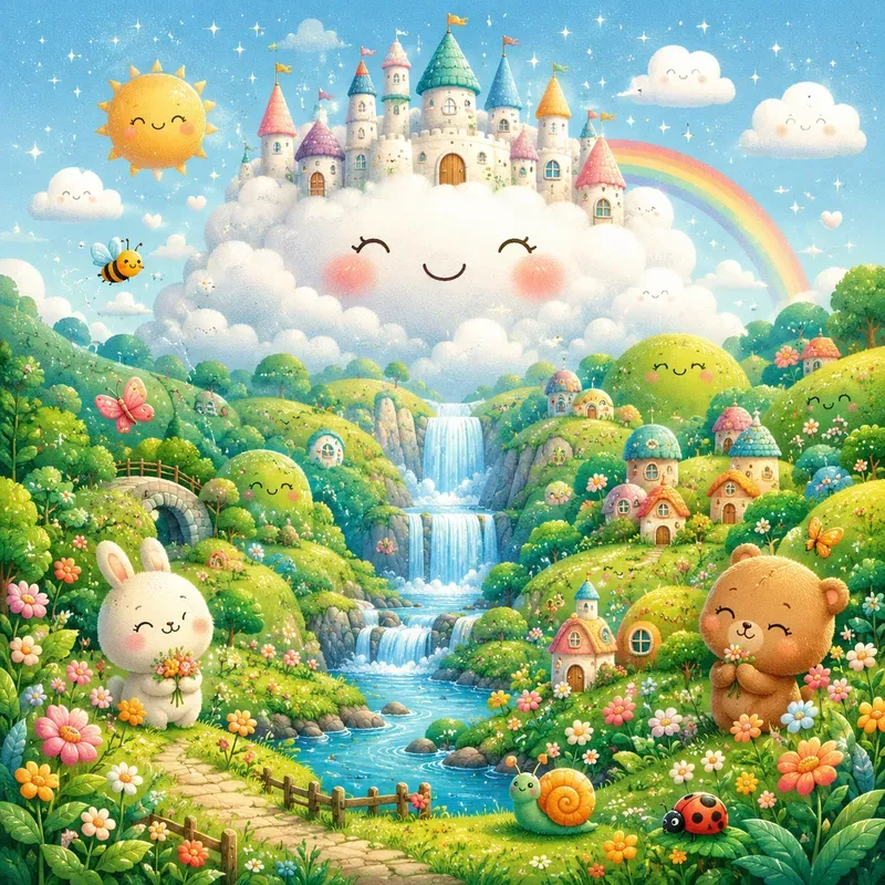 Kawaii Nature Storybook Scenes