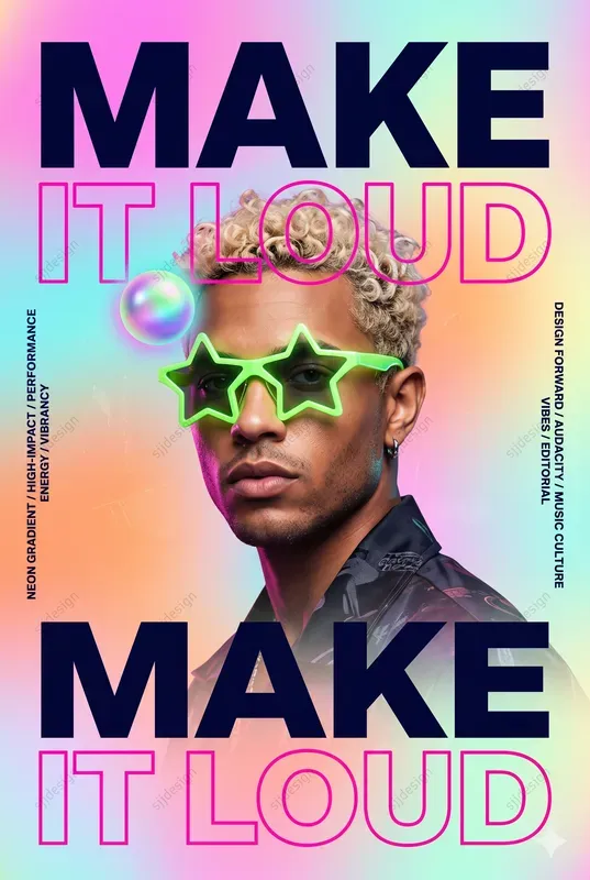 Synthpop Gradient Editorial Posters