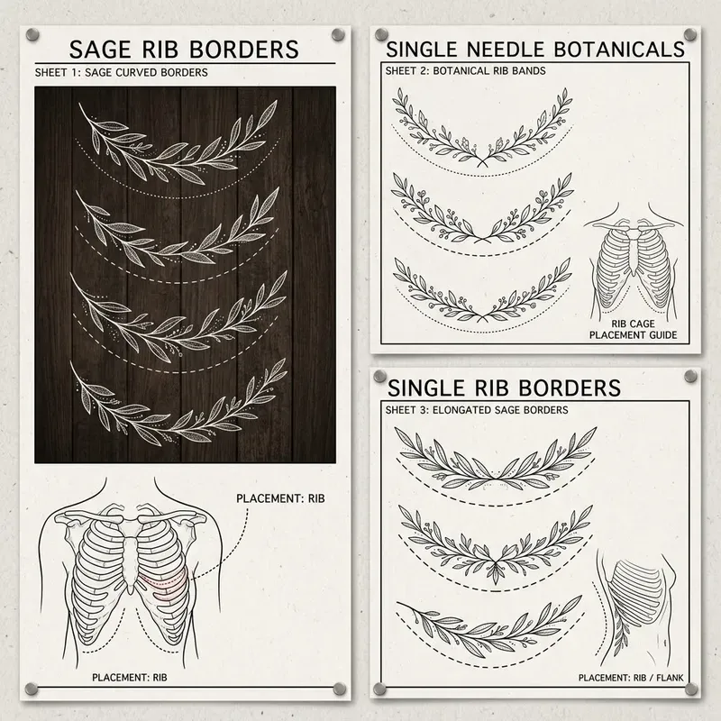 Botanical Border Tattoos