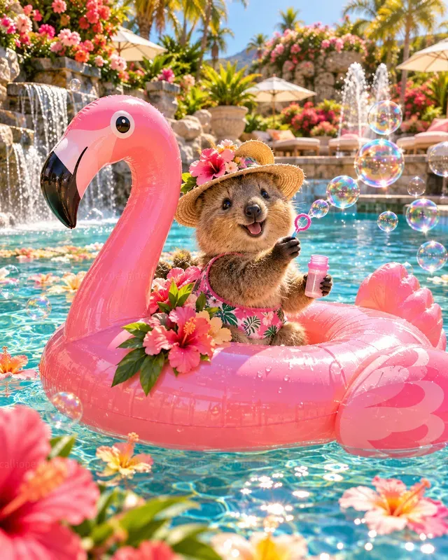 Hyperrealistic Baby Animal Pool Days
