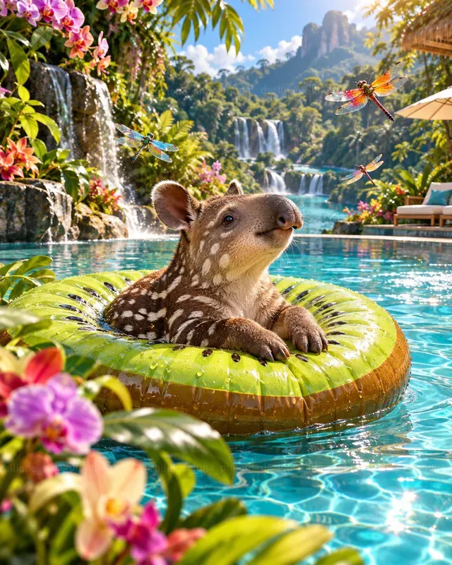 Hyperrealistic Baby Animal Pool Days