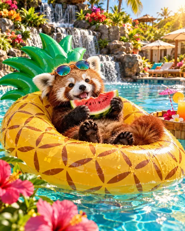 Hyperrealistic Baby Animal Pool Days